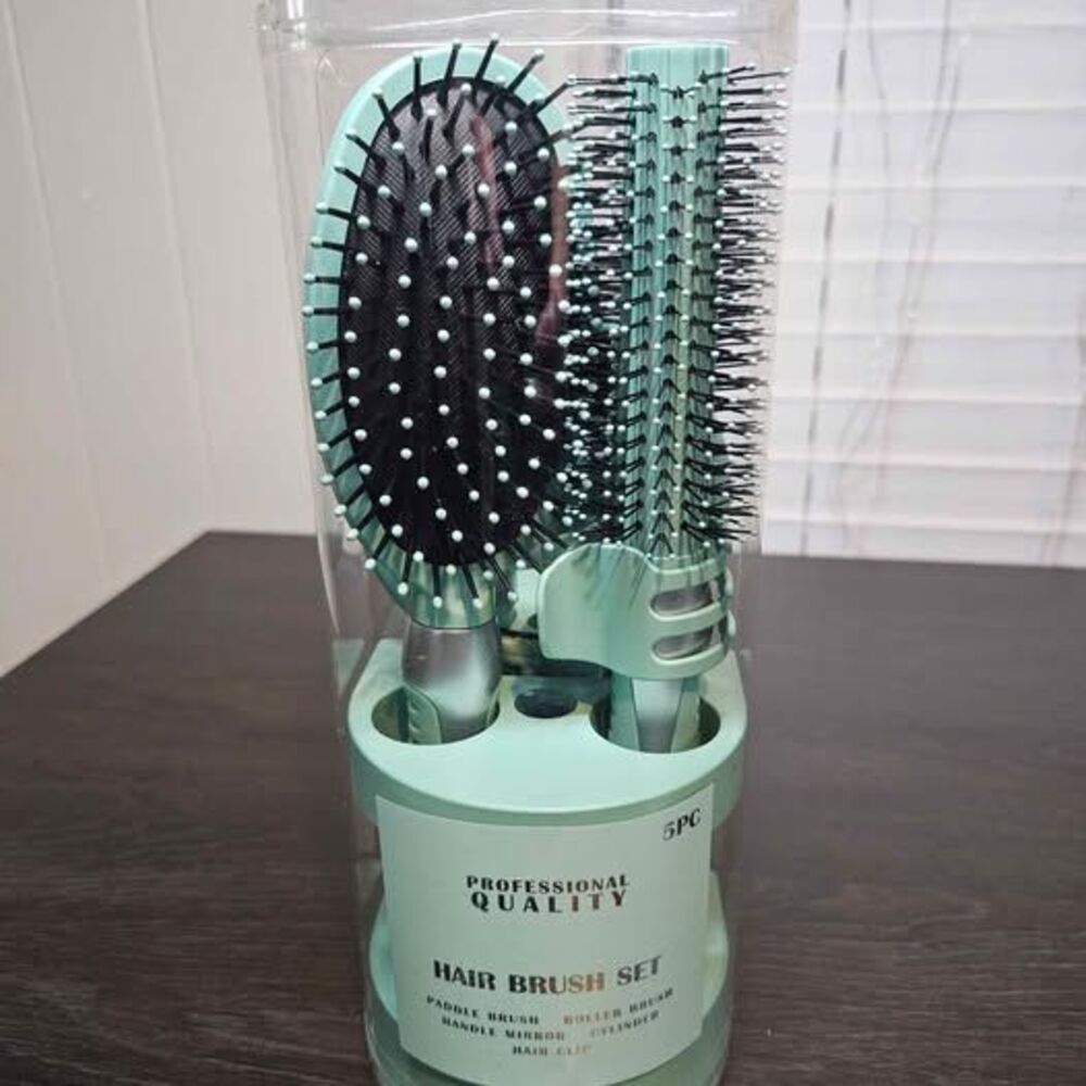 Hair Brush Set with Mirror & Storage Case